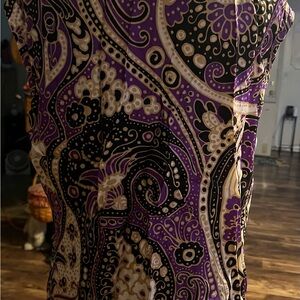 Vintage Purple and Black Paisley blouse